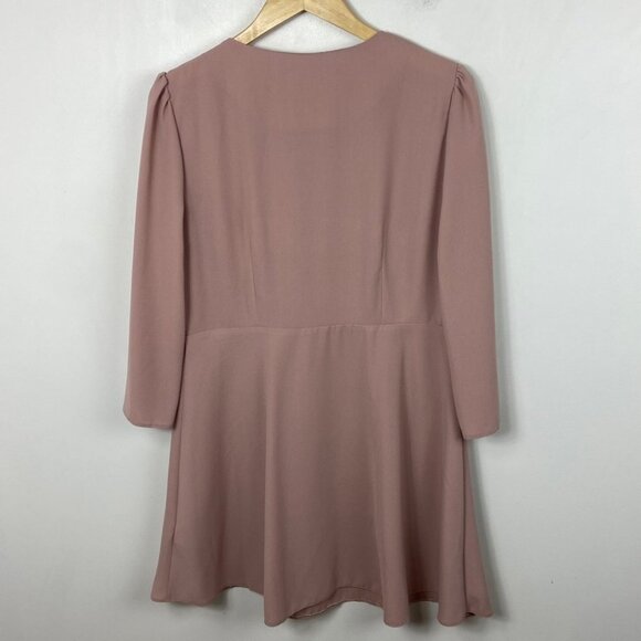 NWT ASOS Blush Pink Ruffle Front Button Down Dress Size 12 New W Tags Shift Boho - Picture 13 of 13